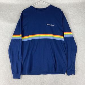 Wilbur Soot Shirt Size L Blue Rainbow Stripe Crew Neck Long Sleeve‎ OS 1.2